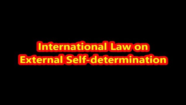 International Law on External Selfdetermination