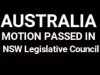 Motion passed by Australia NSW Parliament